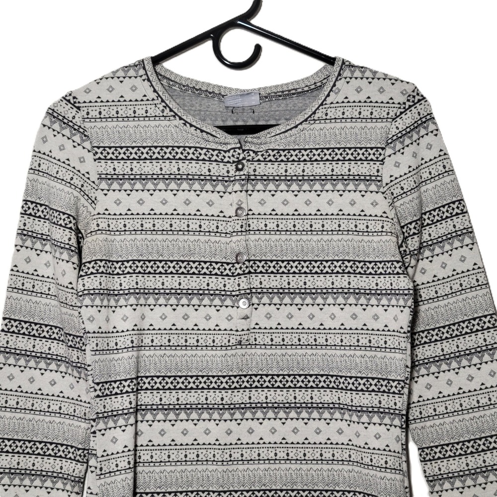 Columbia Women's Gray‎ Fair Isle Henley Long Sleeve Shirt Size Medium - Picture 2 of 10
